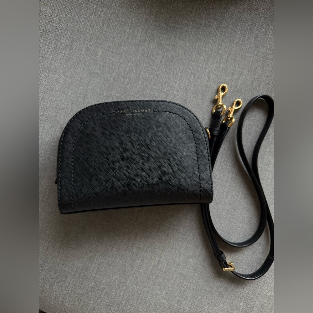 Marc Jacobs Playback Dome Crossbody Purse - Black Saffiano Leather